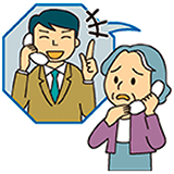 画像:事業者が消費者に電話勧誘しているイラスト
