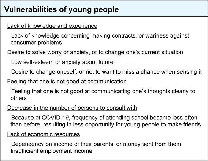 Vulnerabilities of young people