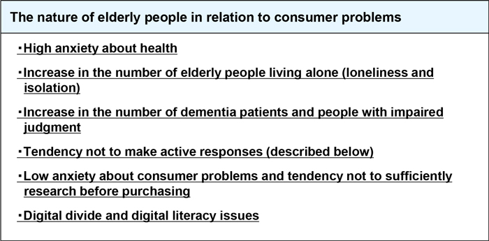 The nature of elderly people in relation to consumer problems