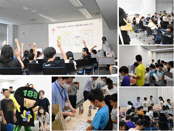 写真:参加者である子どもたちに、講師がモニターで画像を見せながら説明している様子など