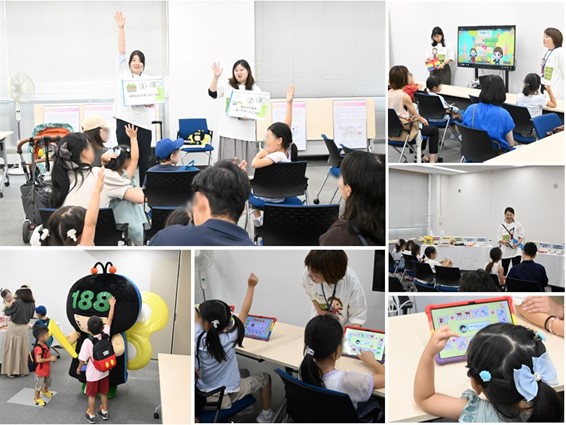 写真:講師が説明して、子どもたちが手をあげている様子など