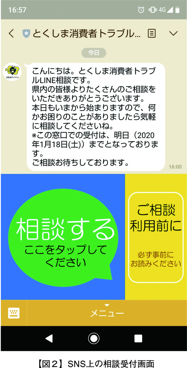 図2 SNS上の相談受付画面