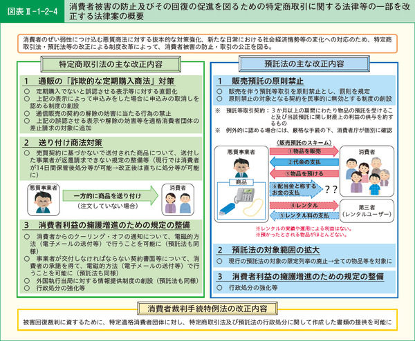 図表42 消費者被害の防止及びその回復の促進を図るための特定商取引に関する法律等の一部を改正する法律案の概要