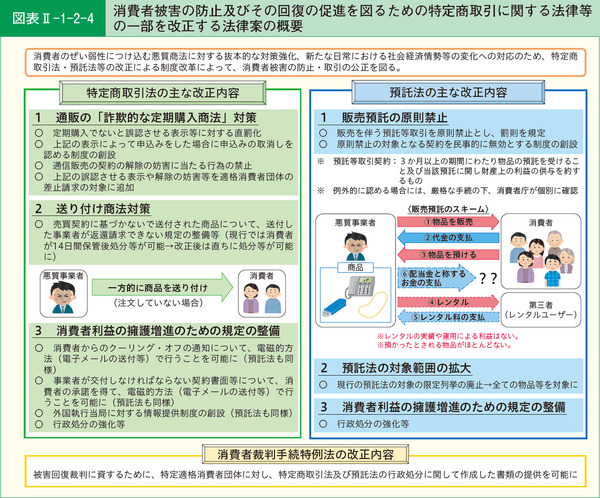 図表2-1-2-4消費者被害の防止及びその回復の促進を図るための特定商取引に関する法律等の一部を改正する法律案の概要