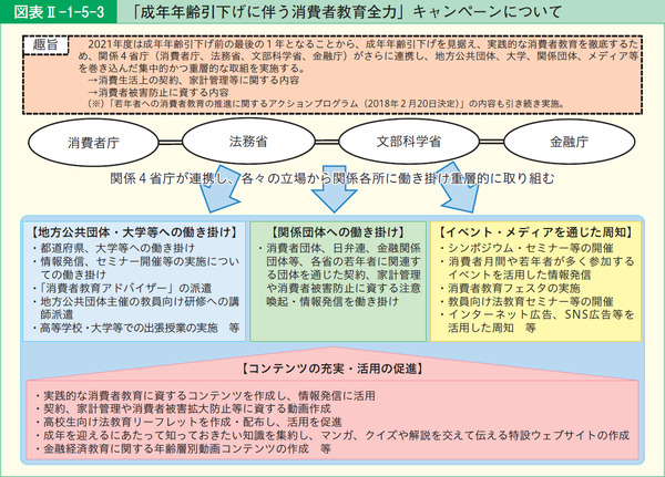 図表2-1-5-3「成年年齢引下げに伴う消費者教育全力」キャンペーンについて