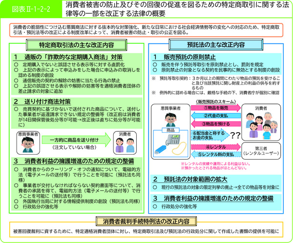 図表2-1-2-2消費者被害の防止及びその回復の促進を図るための特定商取引に関する法律等の一部を改正する法律の概要