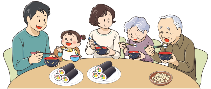 図:家族で食事をしている様子
